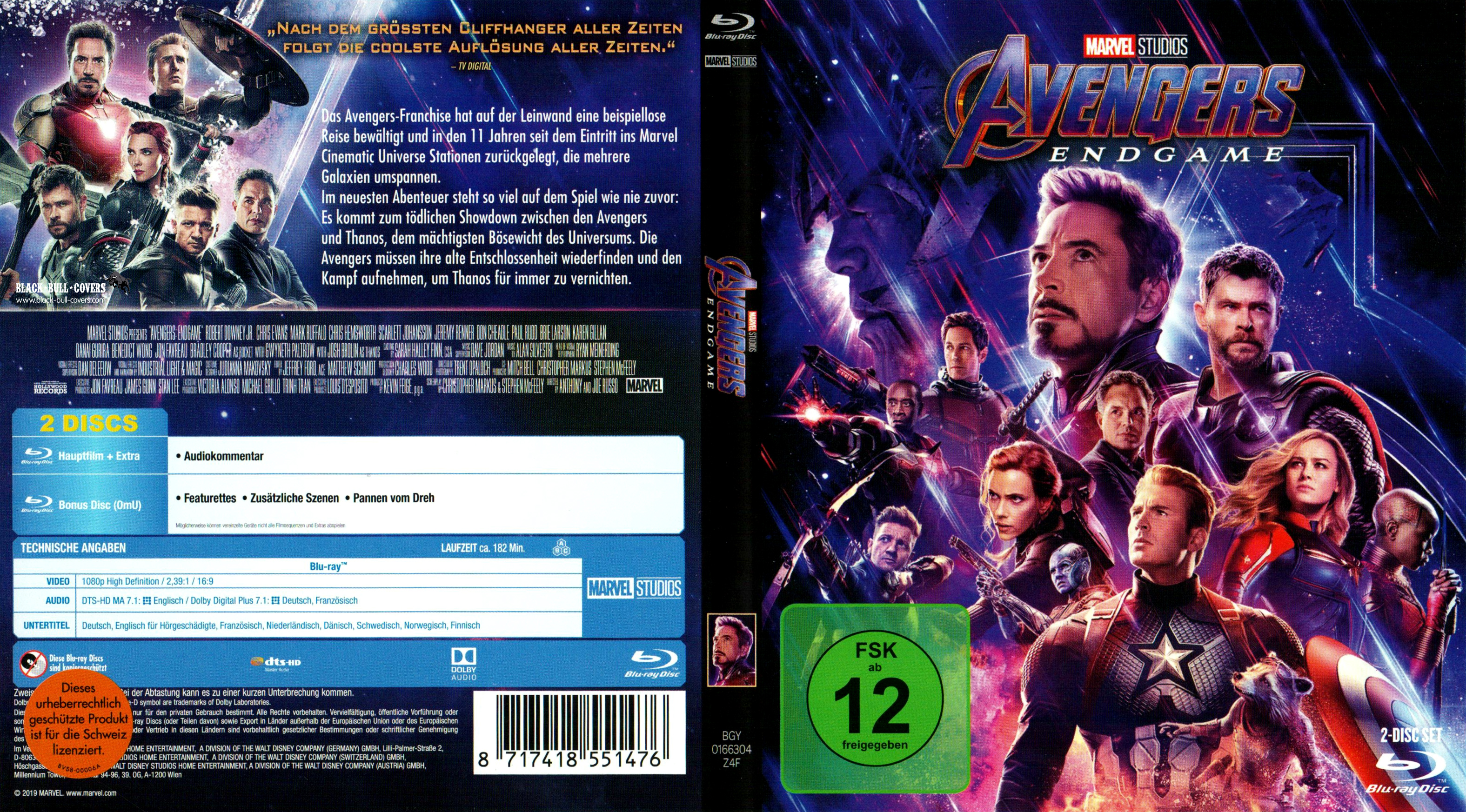 The Avengers 4: Endgame Blu-ray-Cover.